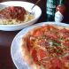 イタリアンミックスピザと茄子のボロネーゼパスタ