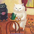 発売からとても人気のある猫を描いたカマノレイコのポストカード全28種類を展示・販売します。