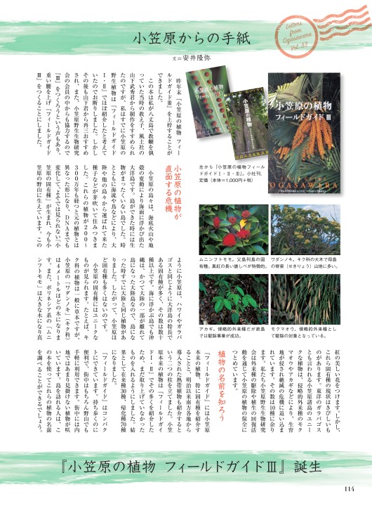 小笠原からの手紙㉝「小笠原の植物 フィールドガイドⅢ」誕生