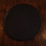 黒マット折縁4寸皿
