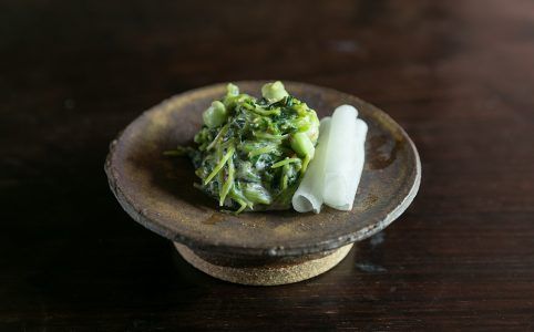 三つ葉と枝豆の和え物