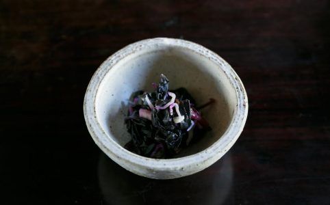 金時草としらすの甘酢和え