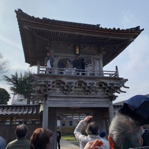 河井町、曹洞宗蓮光寺では山門から「犬の子」まきが行われる。