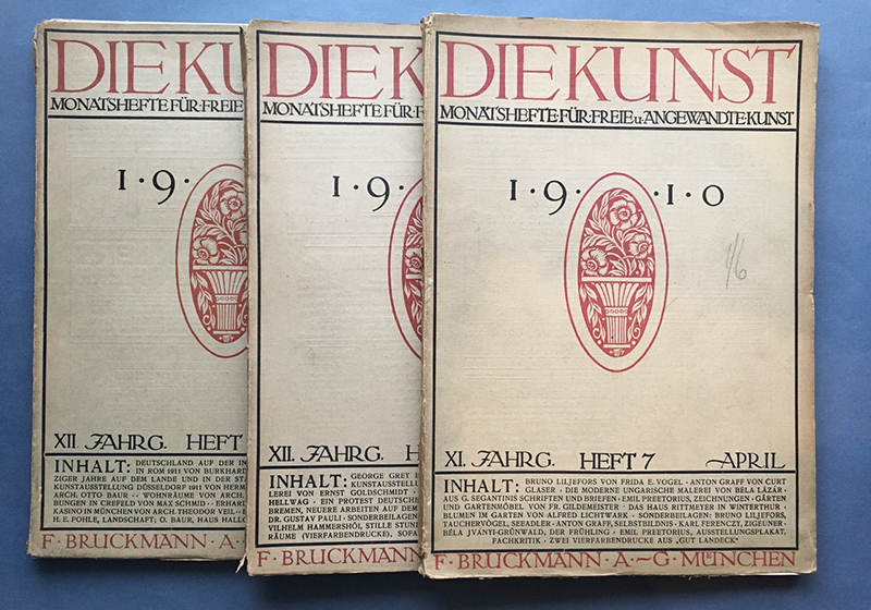 『芸術（Die Kunst）』1910年4月号、1911年6月号と9月号