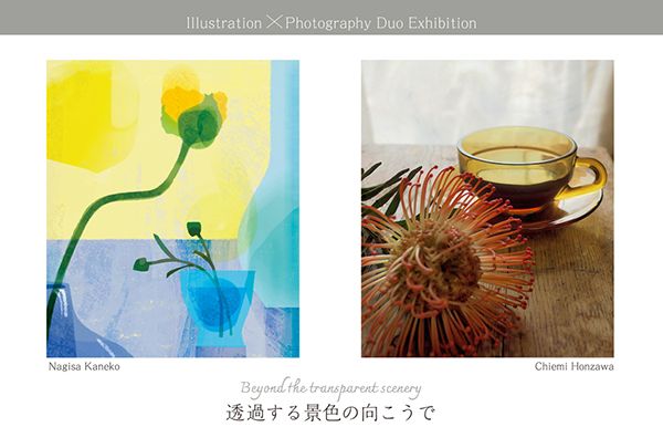 Illustration and Photography Duo Exhibition Beyond the transparent scenery 透過する景色の向こうで