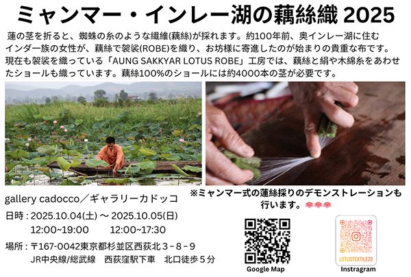 gallery-cadocco　ミャンマー・インレー湖の蓮絲織 2025