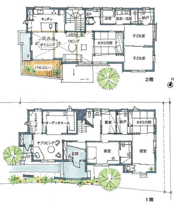 四季工房 東京都足立区 注文住宅「無垢の木の住まいに調和する インドアグリーンで安らぎを」平面図