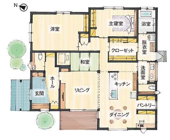 福岡県　注文住宅　エコワークス㈱　平面図