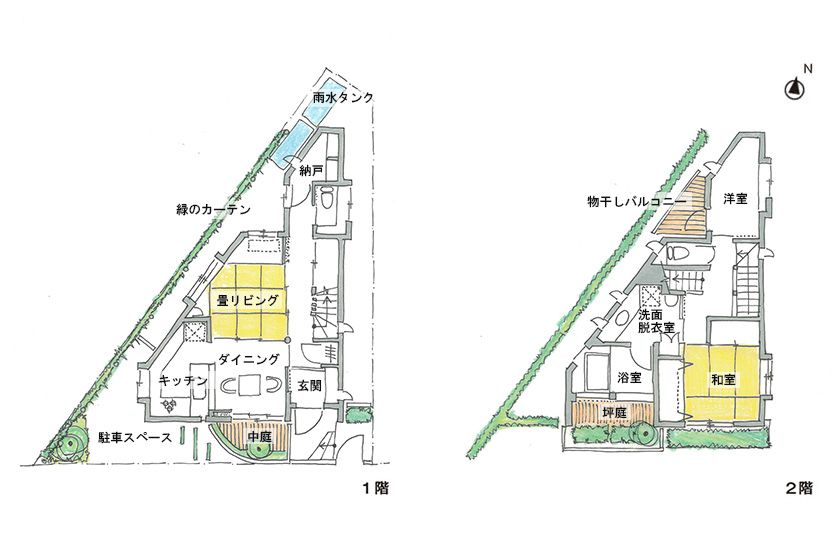 東京都世田谷区 一級建築士事務所 光設計 注文住宅「こだわりを詰め込んだ 27坪の小さな自邸」平面図