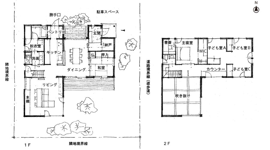 栃木県さくら市　注文住宅 けんちくや前長 平面図
