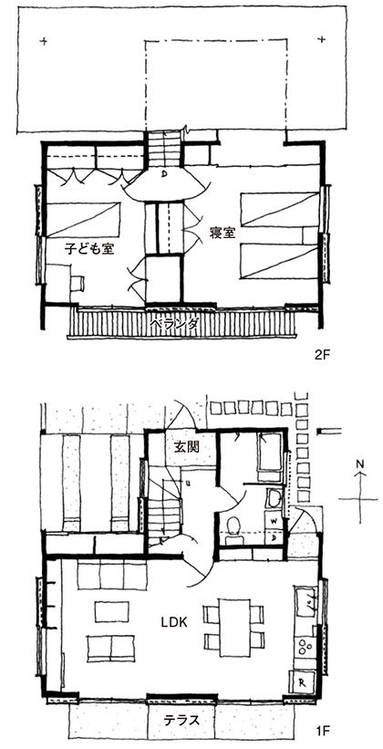 図2：公私室型間取り例