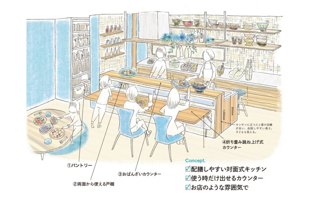 おもてなししたい人のための切り替えキッチン